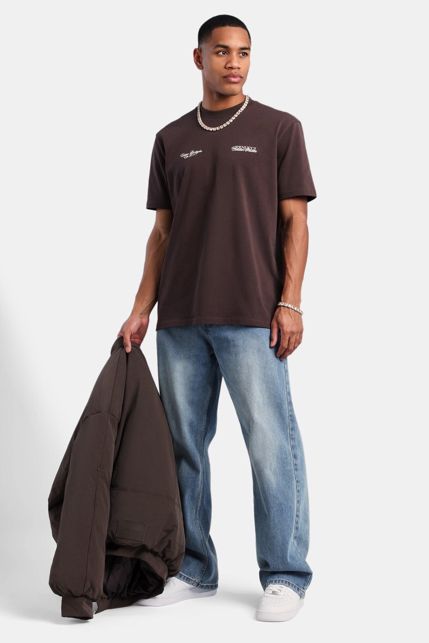 Creative Studio Embroidered T-Shirt - Chocolate